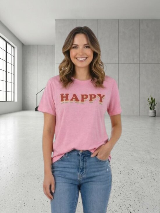 The Happy Planner Tops - 2 for $20 The Happy Planner Tee Shirt NWT - “HAPPY” Graphic Pink Top - Small